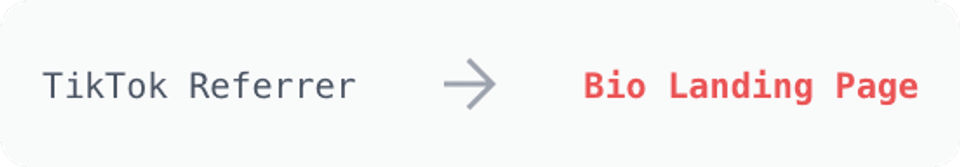 TikTok referrer → bio landing page.