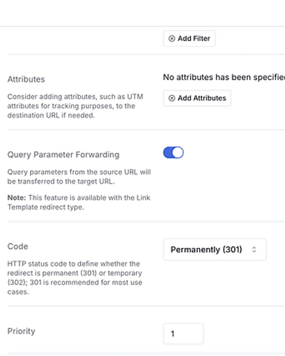 Control redirects with “Priority”