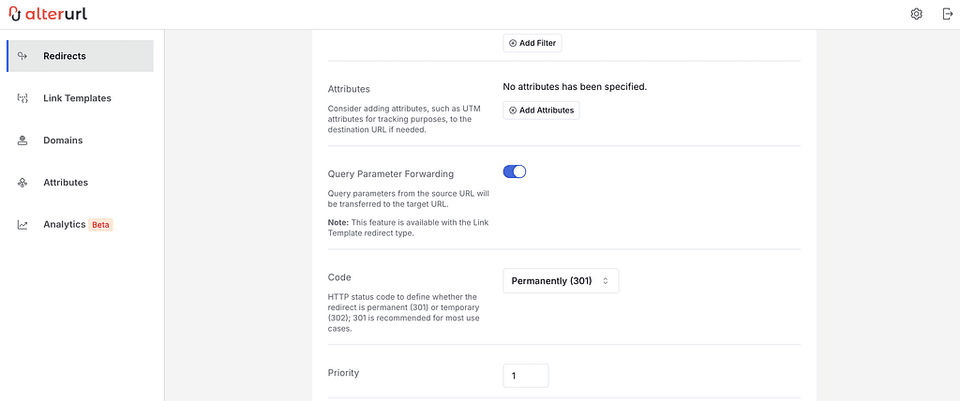 Control redirects with “Priority”